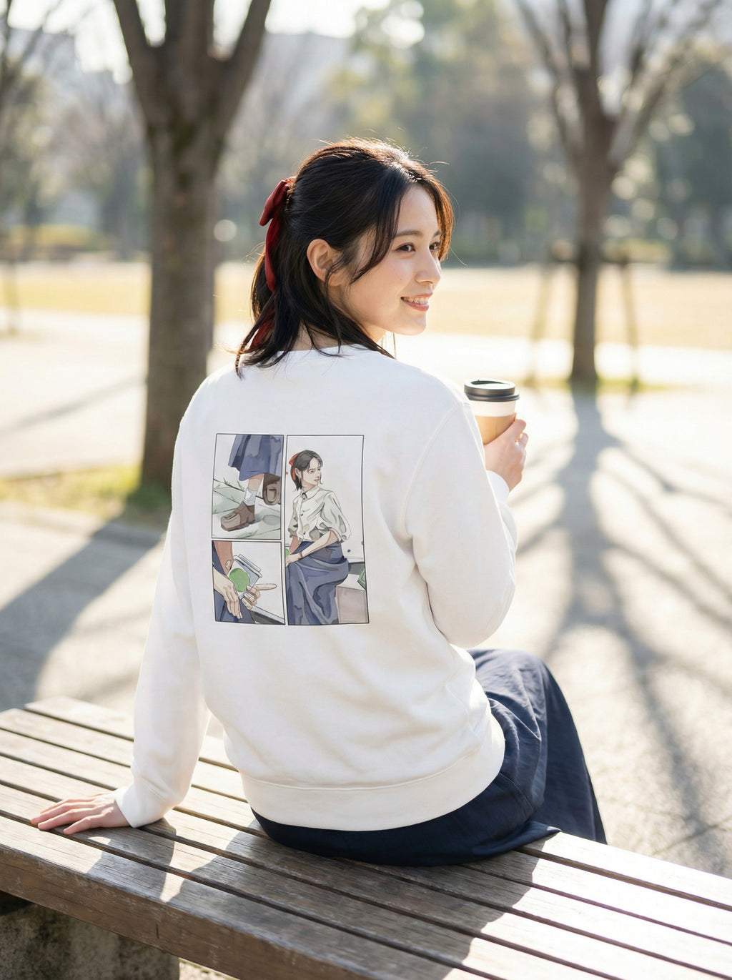 ただ、ここに在る幸せ｜ユニセックス ロングＴシャツ