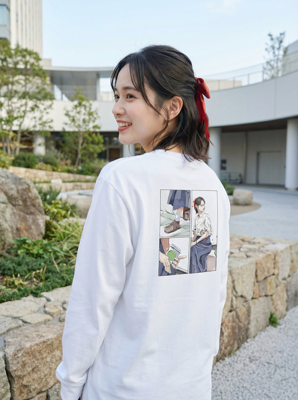 ただ、ここに在る幸せ｜ユニセックス ロングＴシャツ