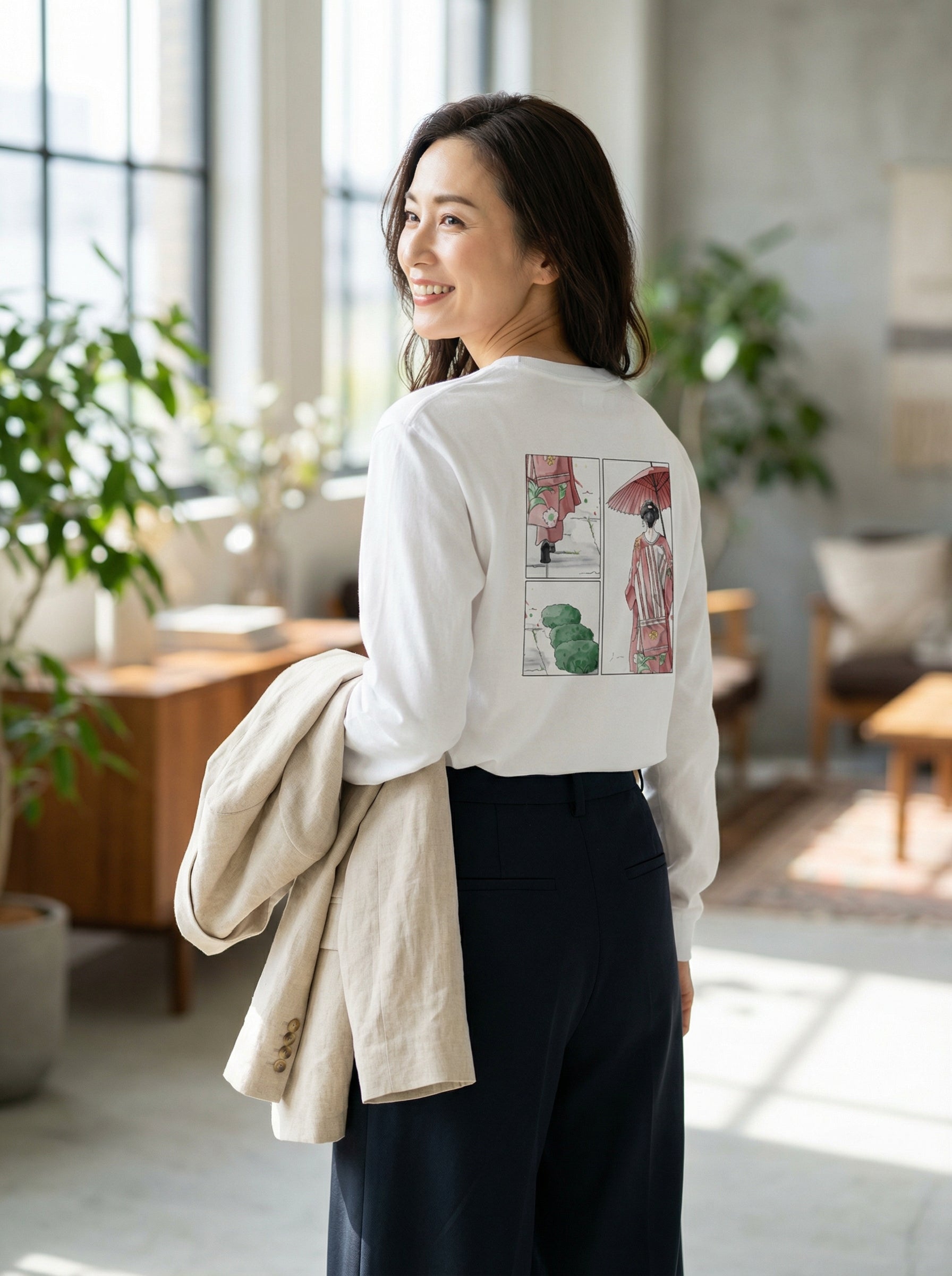 歩幅は、私だけの心地よさで｜ユニセックス ロングＴシャツ